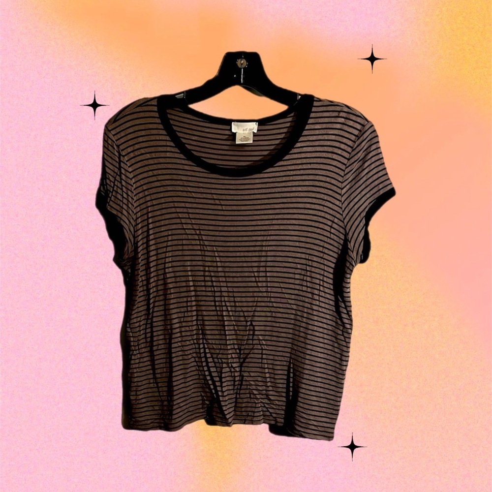 Striped Black and Brown Women's Top